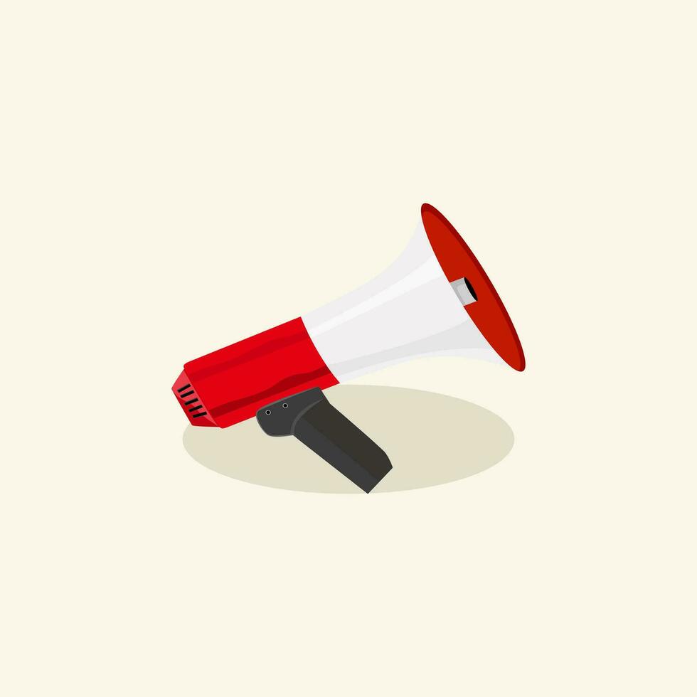 vector Electronic megaphone on a light yellow background.The device speaks loudly