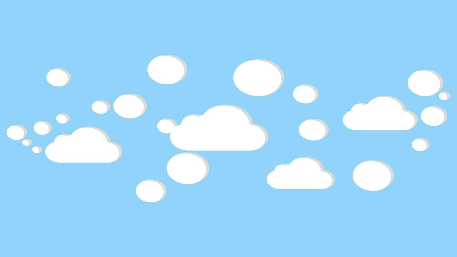 Vector A group of clouds or white smoke isolated on a blue background