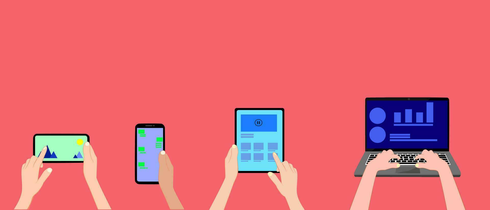 Computer, mobile phone, laptop, network, internet vector