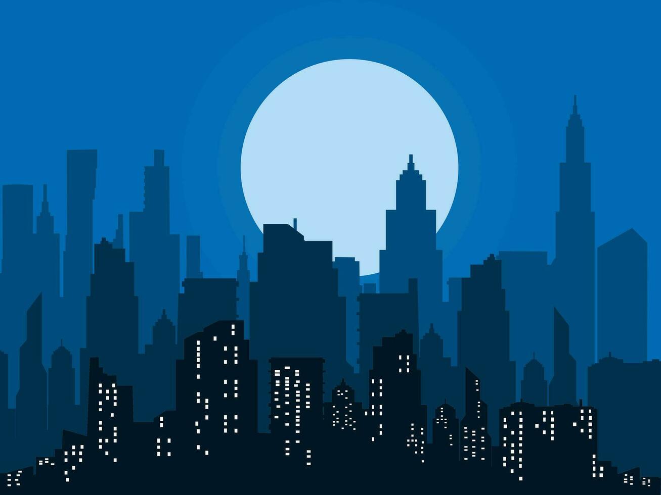 Modern Silhouette of the city.panoramic tower illustration banner vector