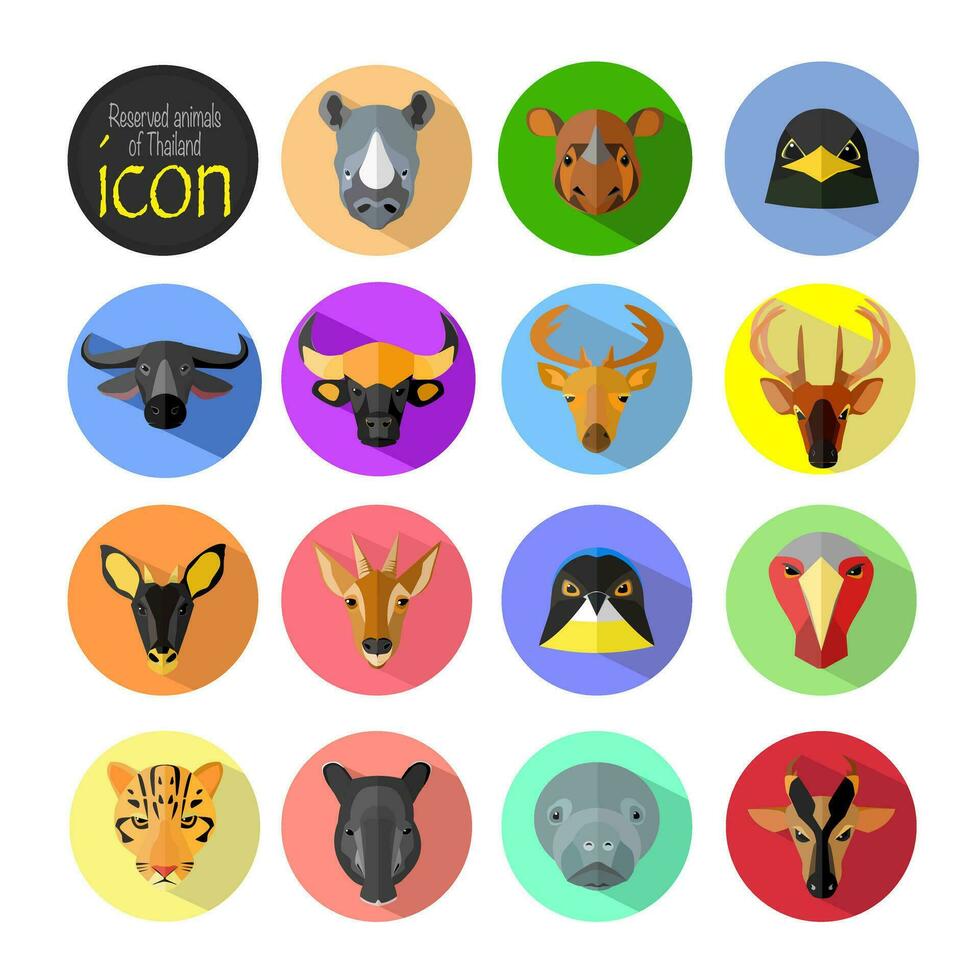 set of animals icon vector