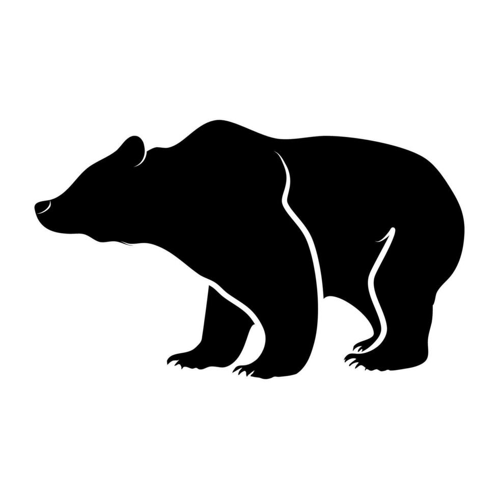 Bear silhouette on a transparent background vector