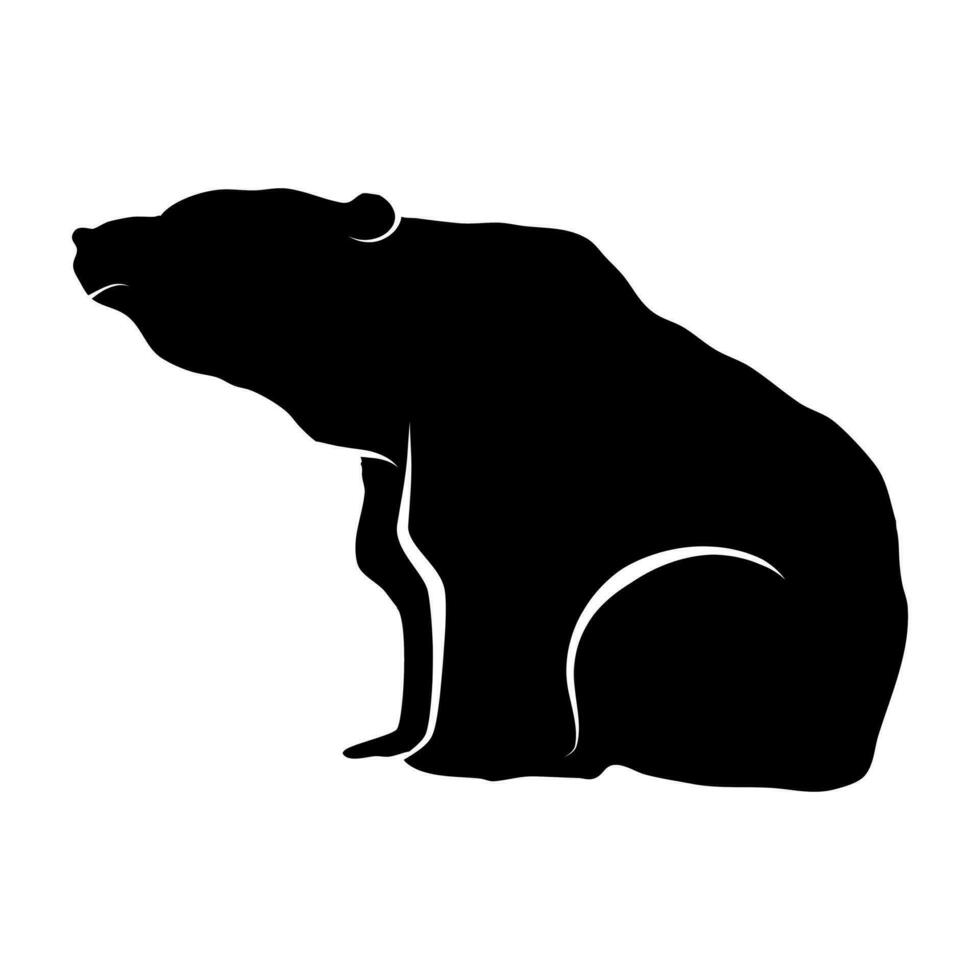 vector good bear silhouette on transparent background