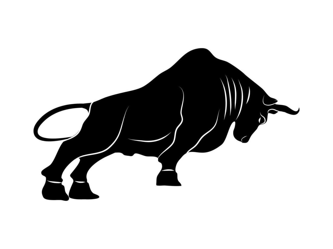 Bull silhouette On a transparent background vector