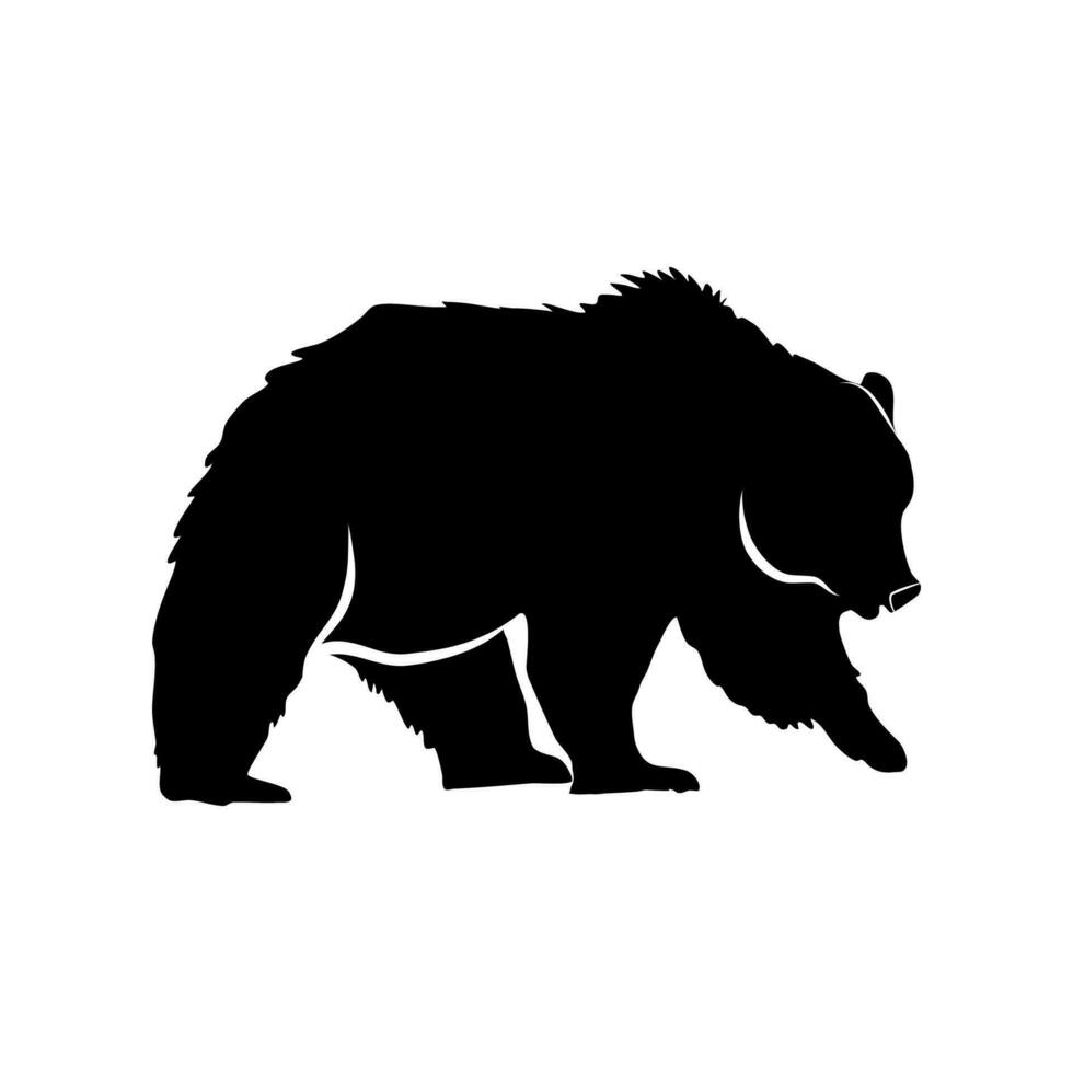 Bearish silhouette  on a transparent background vector