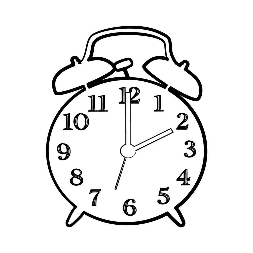 Clock icon, draws lines and has numbers vector