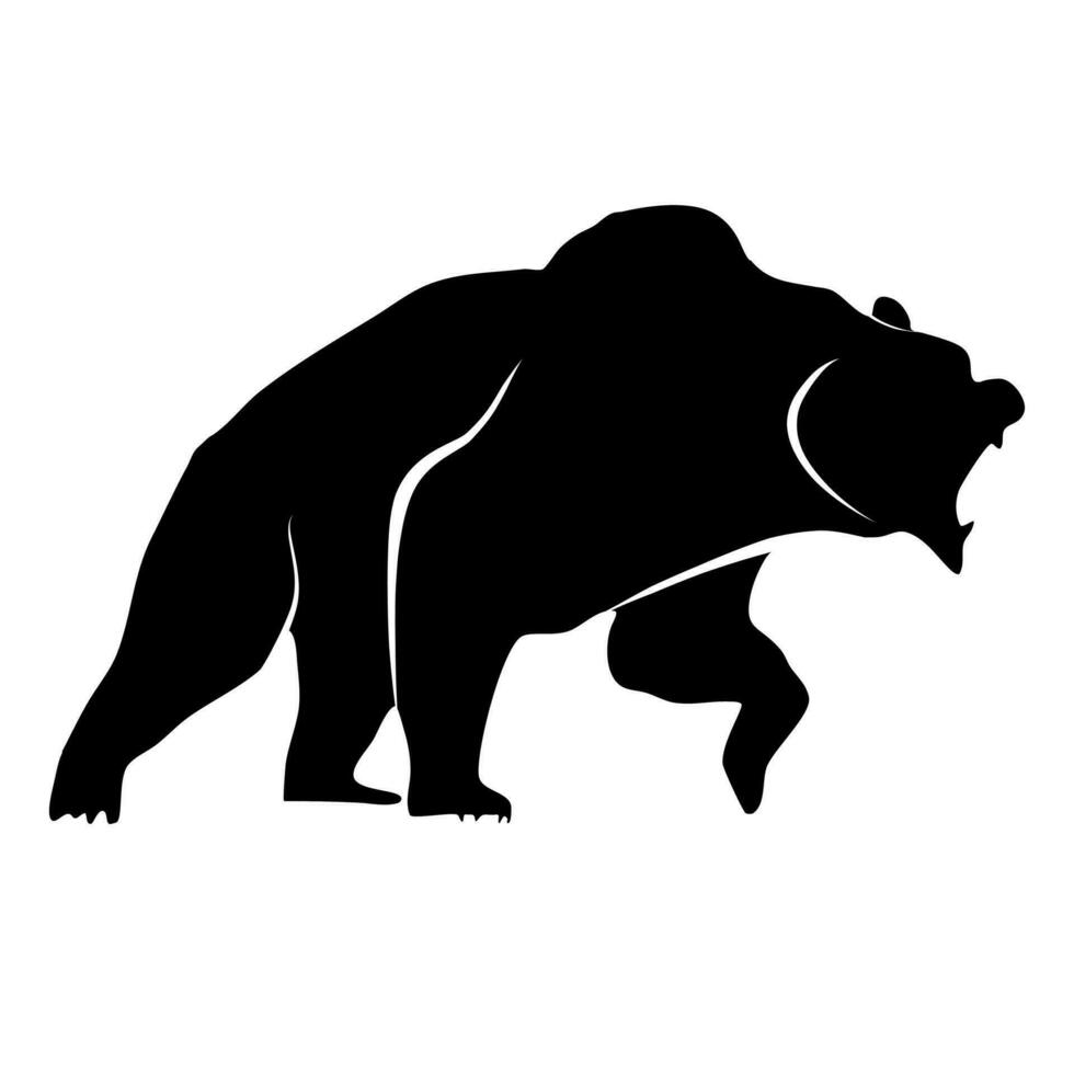 Bear silhouette logo on transparent background vector