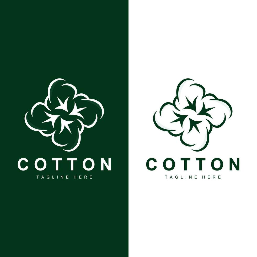 algodón logo planta diseño vector templet símbolo