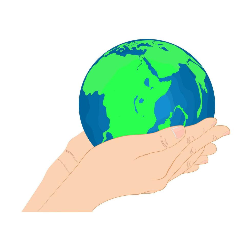 Two handsets, Earth Day,Conserve the earth vector