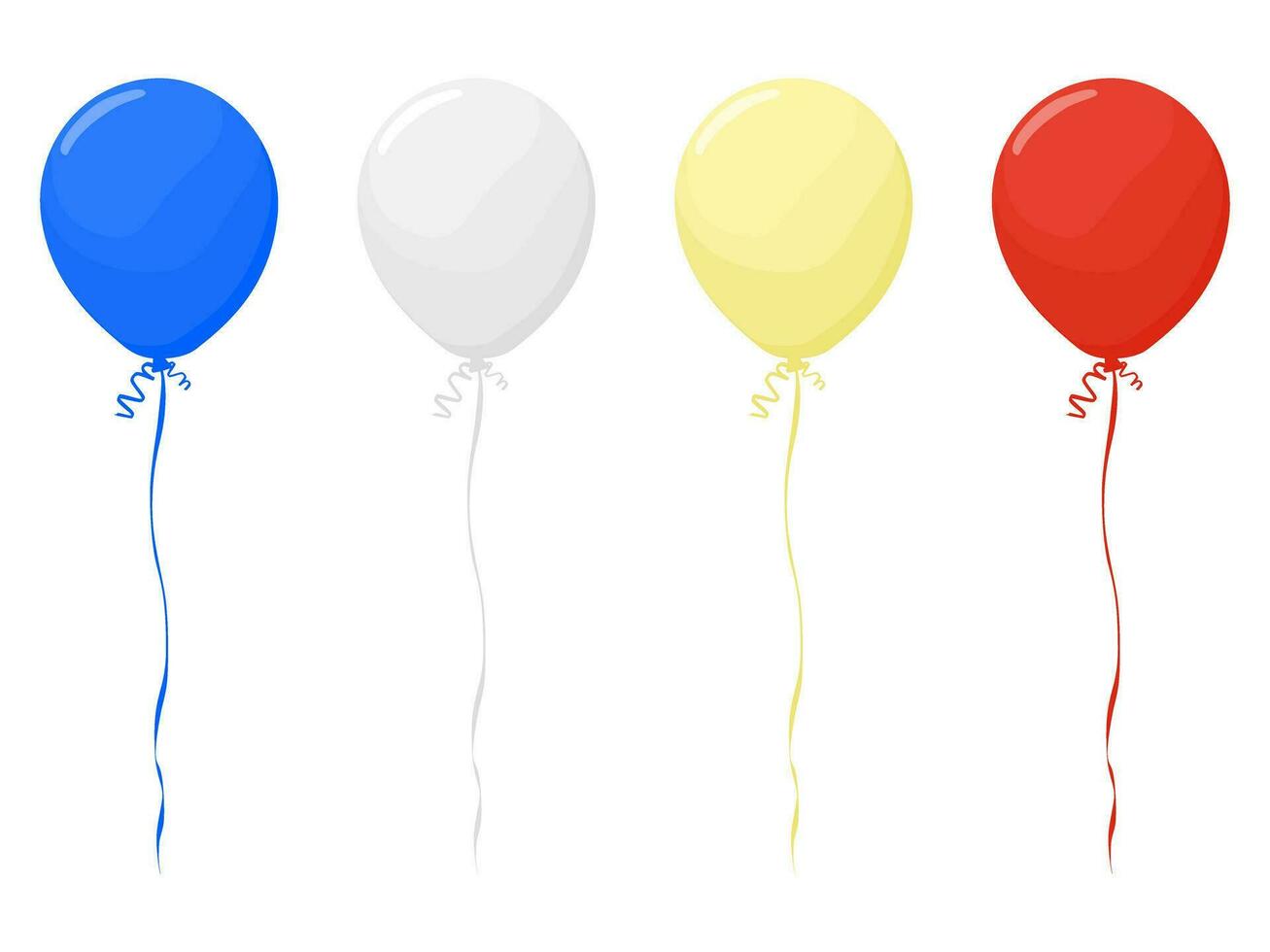 Balloon red, white, gold, blue on a transparent background vector
