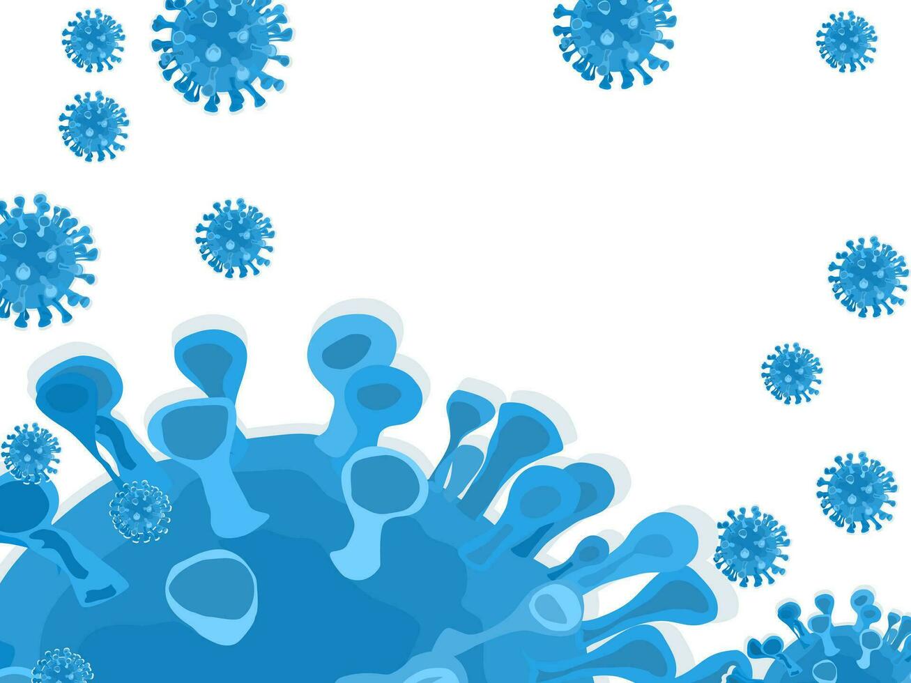 Chinese respiratory infection coronavirus 2019-ncov, a microscopic view of floating cells vector