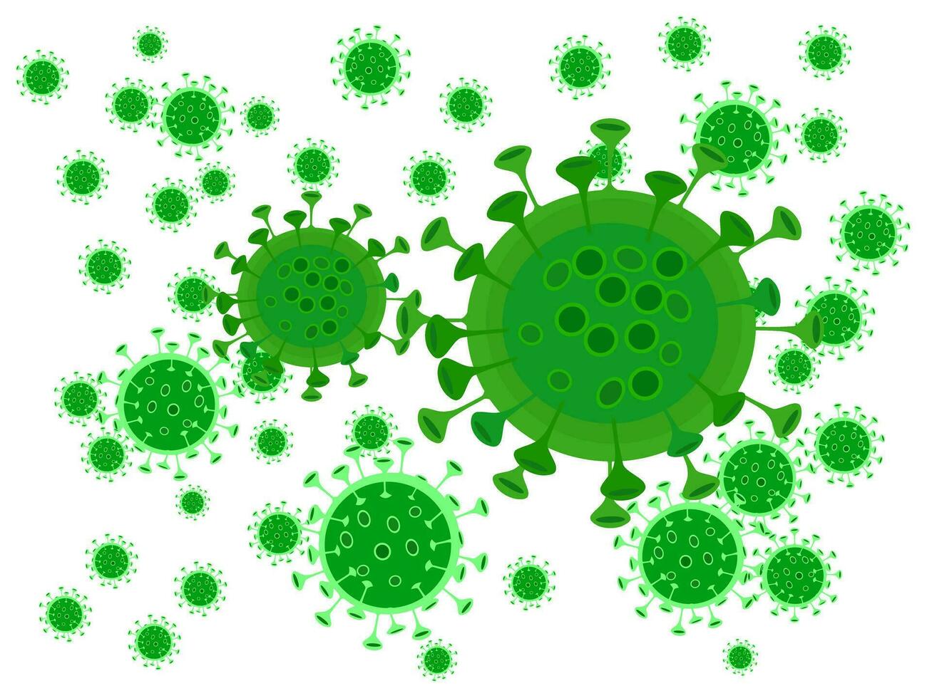 chino respiratorio infección coronavirus 2019-nCoV, un microscópico ver de flotante células vector