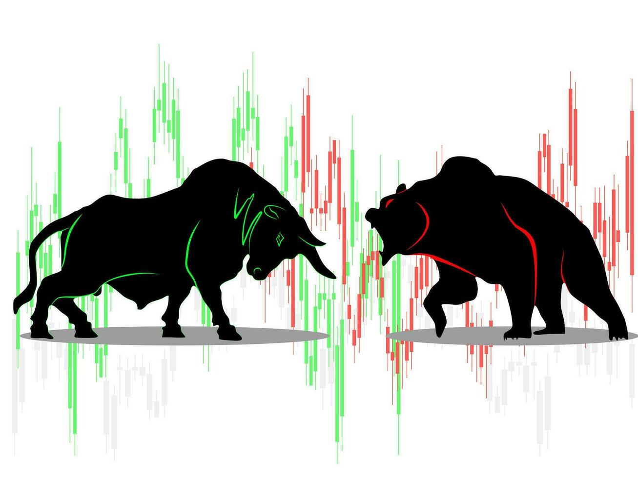 bull vs bear vector