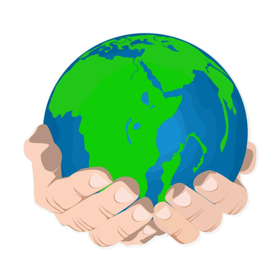 holding earth day vector