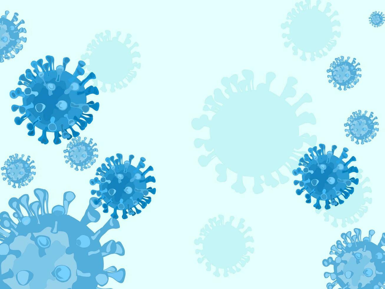 Chinese respiratory infection coronavirus 2019-ncov, a microscopic view of floating cells vector