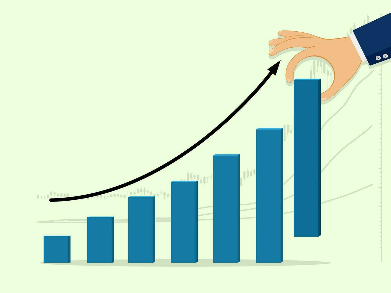 negocio crecimiento o valores crecimiento vector