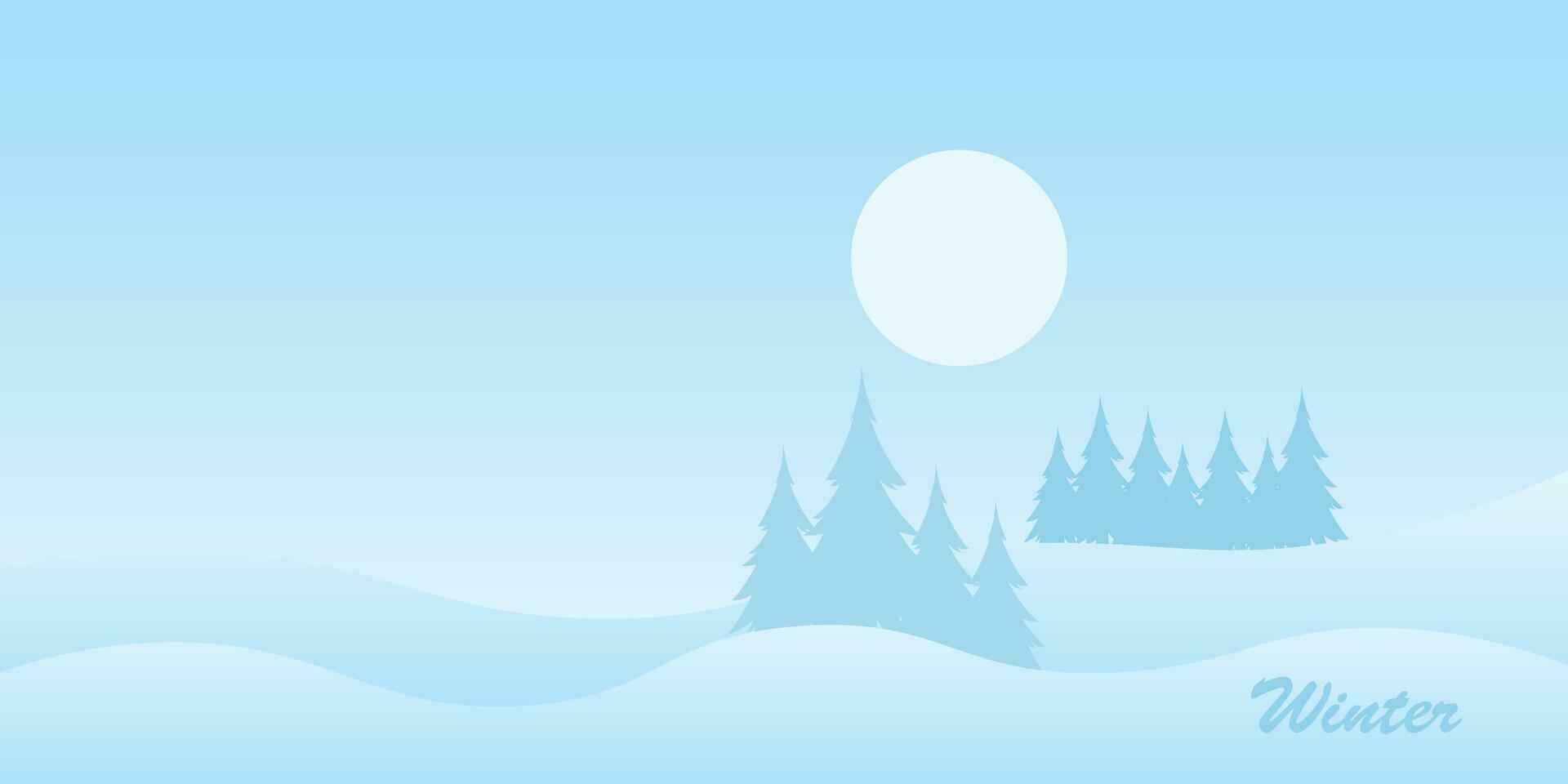 Vector design background for snow-covered winter mountain views.