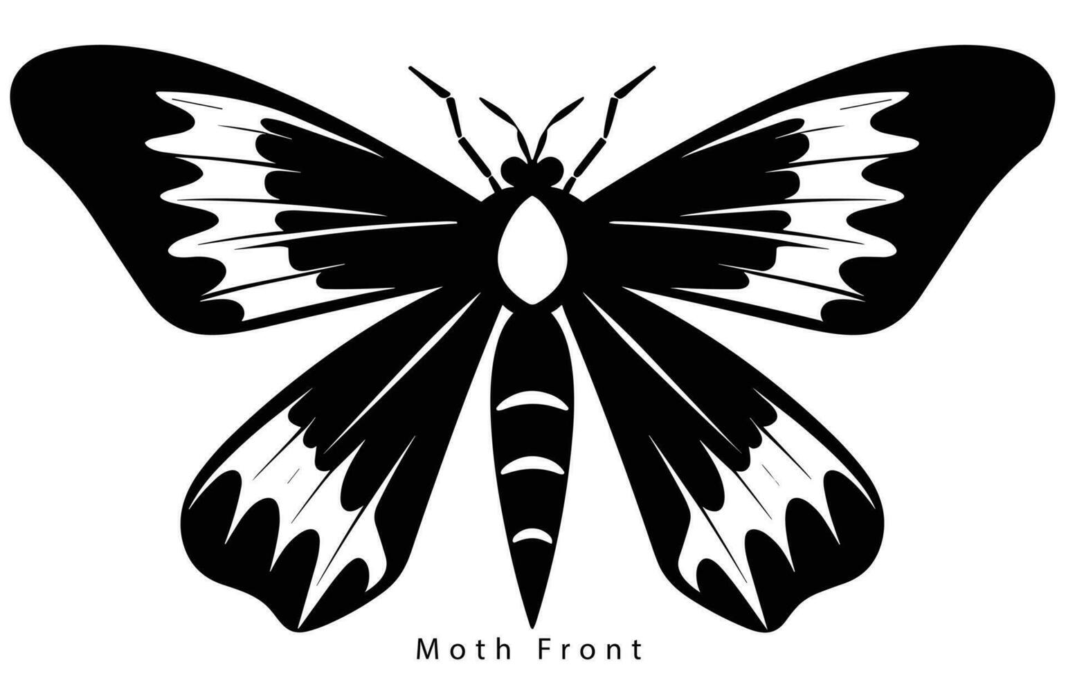 Monarch butterfly silhouette. Vector illustration