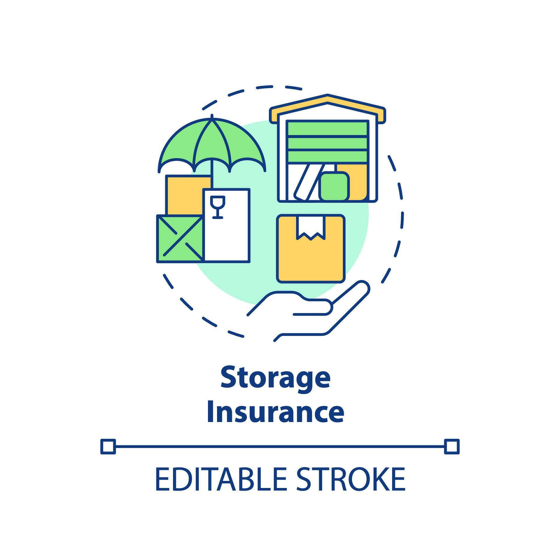 2D editable storage insurance icon representing moving service, simple