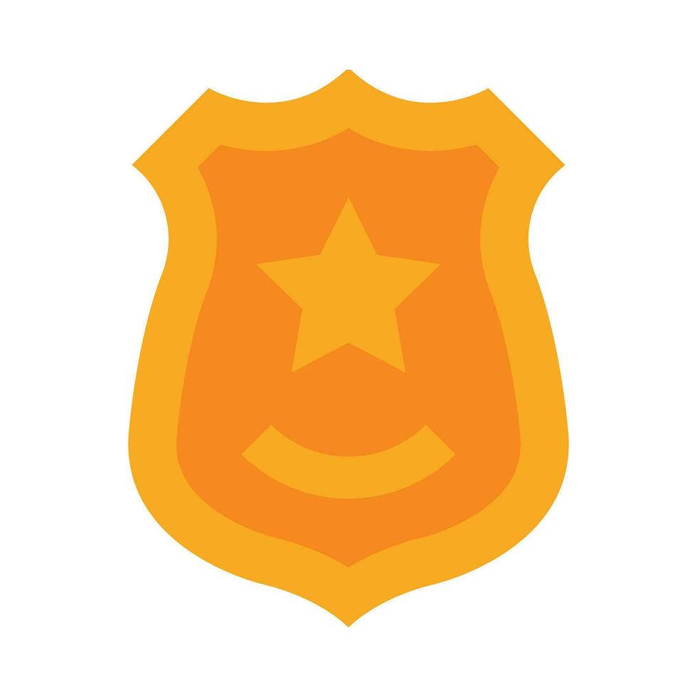 Police Badge Vector Flat Icon For Personal And Commercial Use.