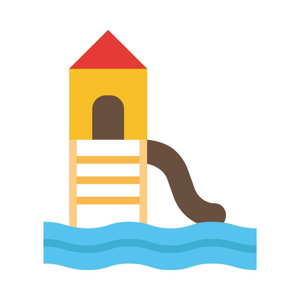 Water Slide Vector Flat Icon For Personal And Commercial Use.