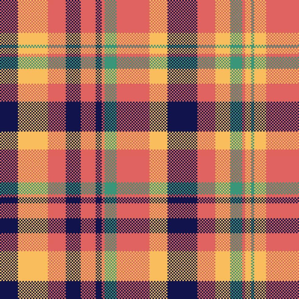 Seamless background fabric of plaid texture vector with a check textile pattern tartan.