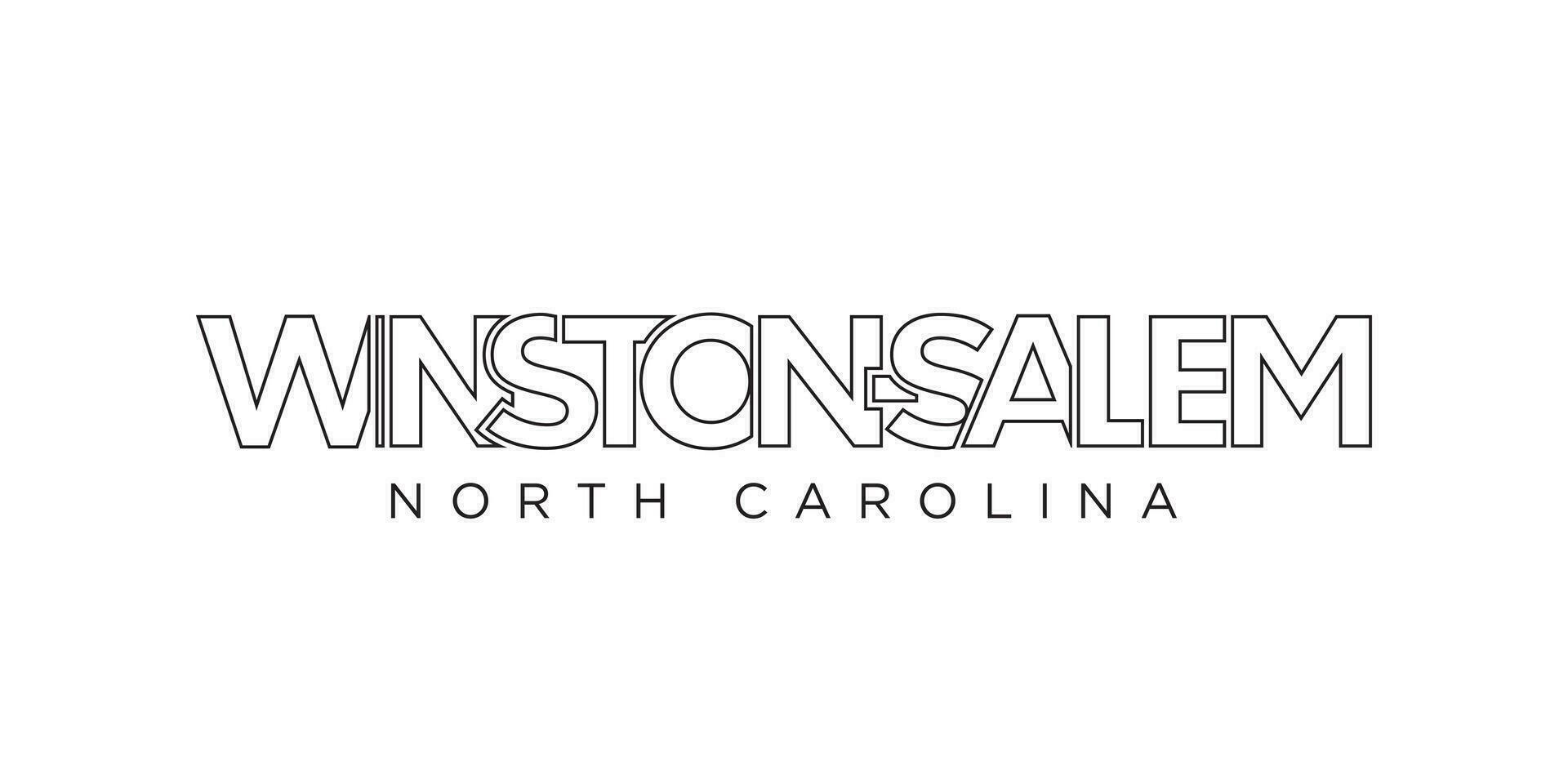 Winston Salem, North Carolina, USA typography slogan design. America logo with graphic city lettering for print and web. vector