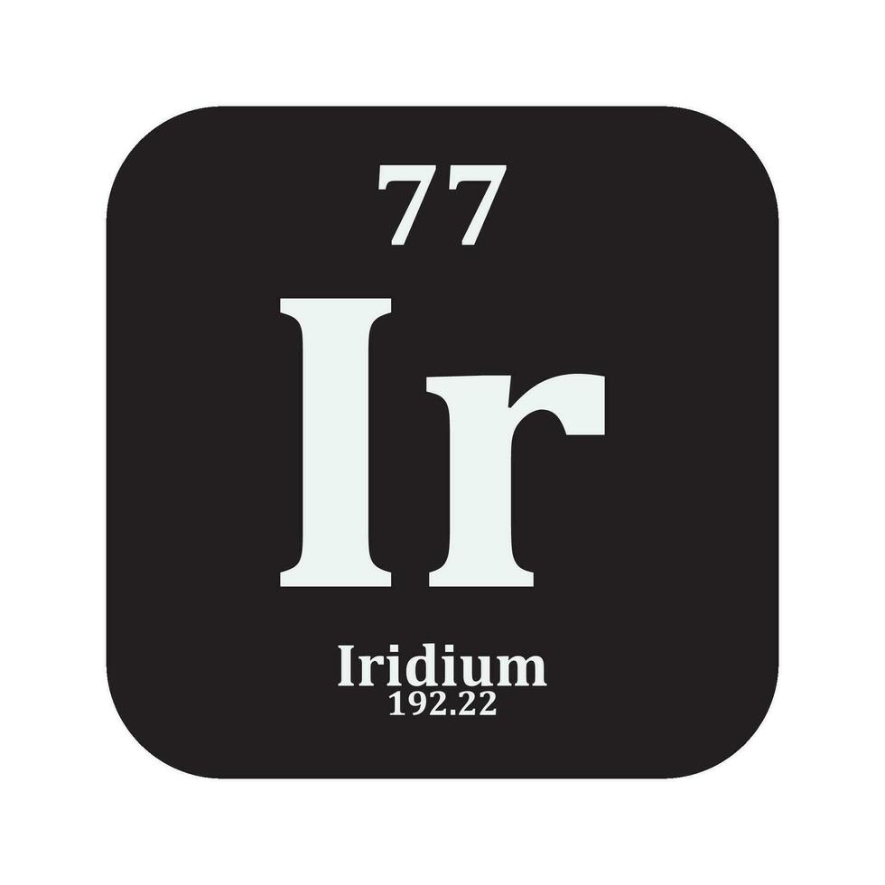 iridio química icono vector