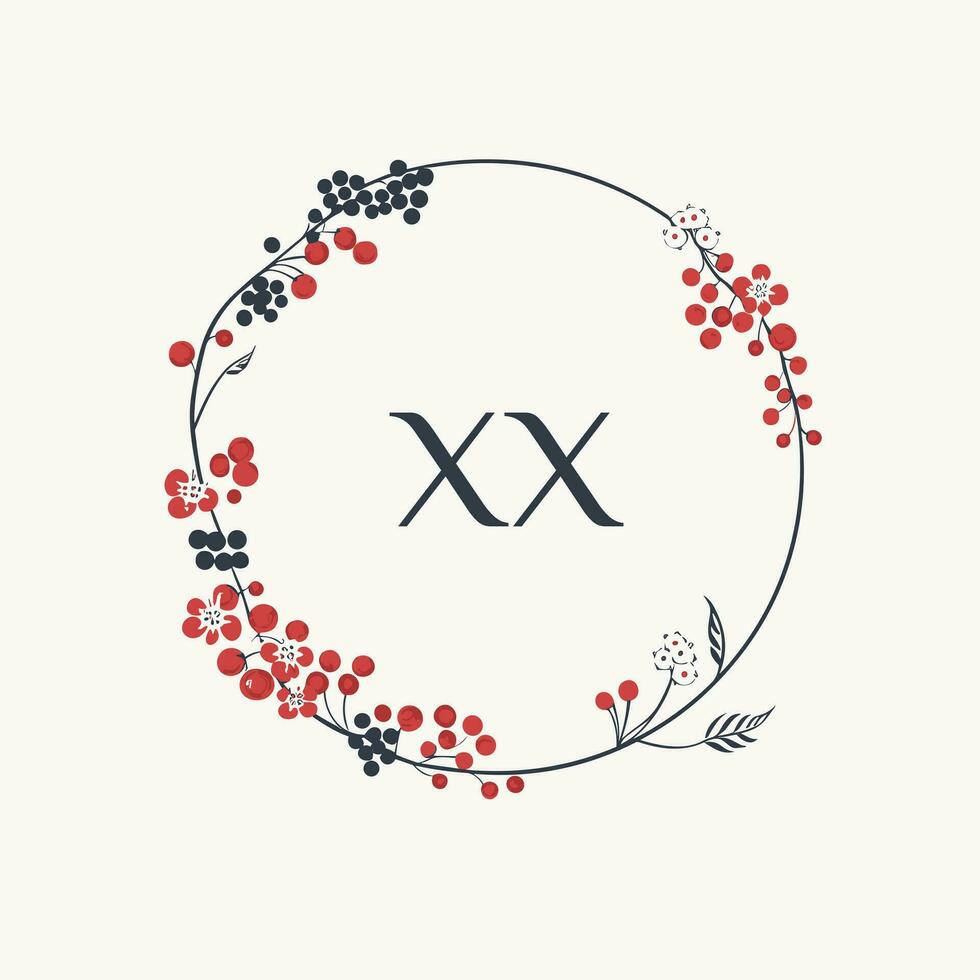 AI generated Digital designer service filled colorful initial logo idea. Creating arts. Minimalistic wreath. Letters inside circle shape. Graphic design vector
