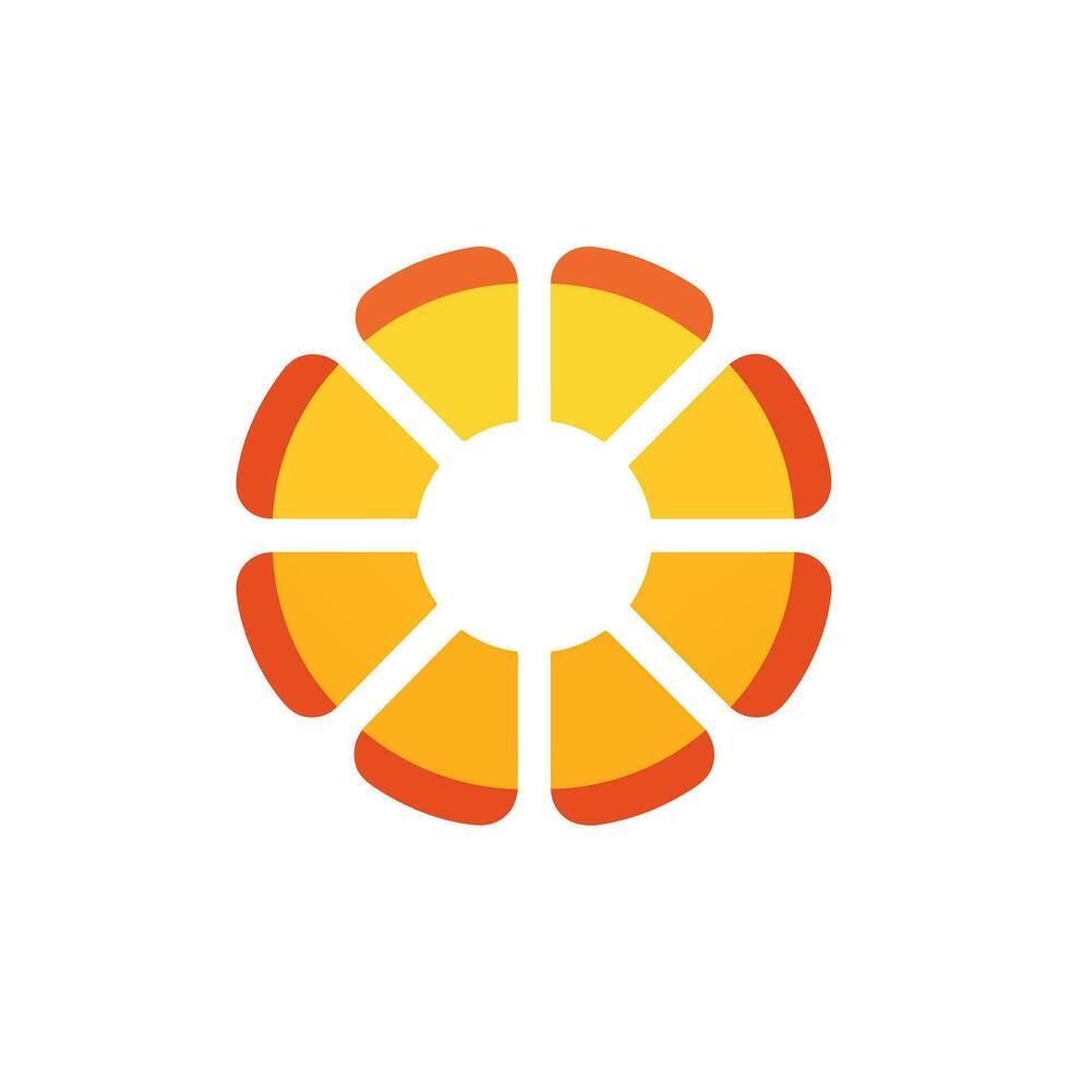 AI generated Clean electricity filled gradient logo. Sustainable business value. Sunflower abstract icon. Design element. Ai art for corporate branding, website vector