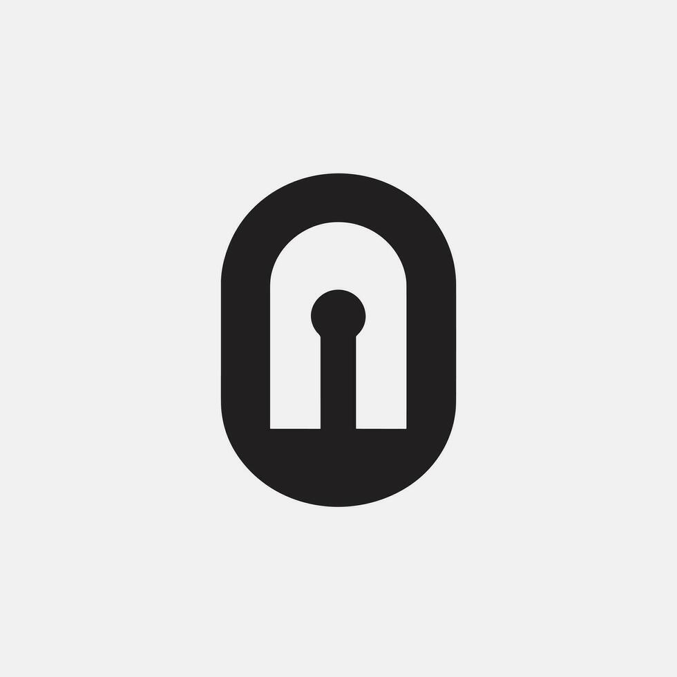 AI generated Home service monochrome glyph logo. Reliability business value. Lock abstract icon. Design element. Ai art for corporate branding, promotion campaign vector