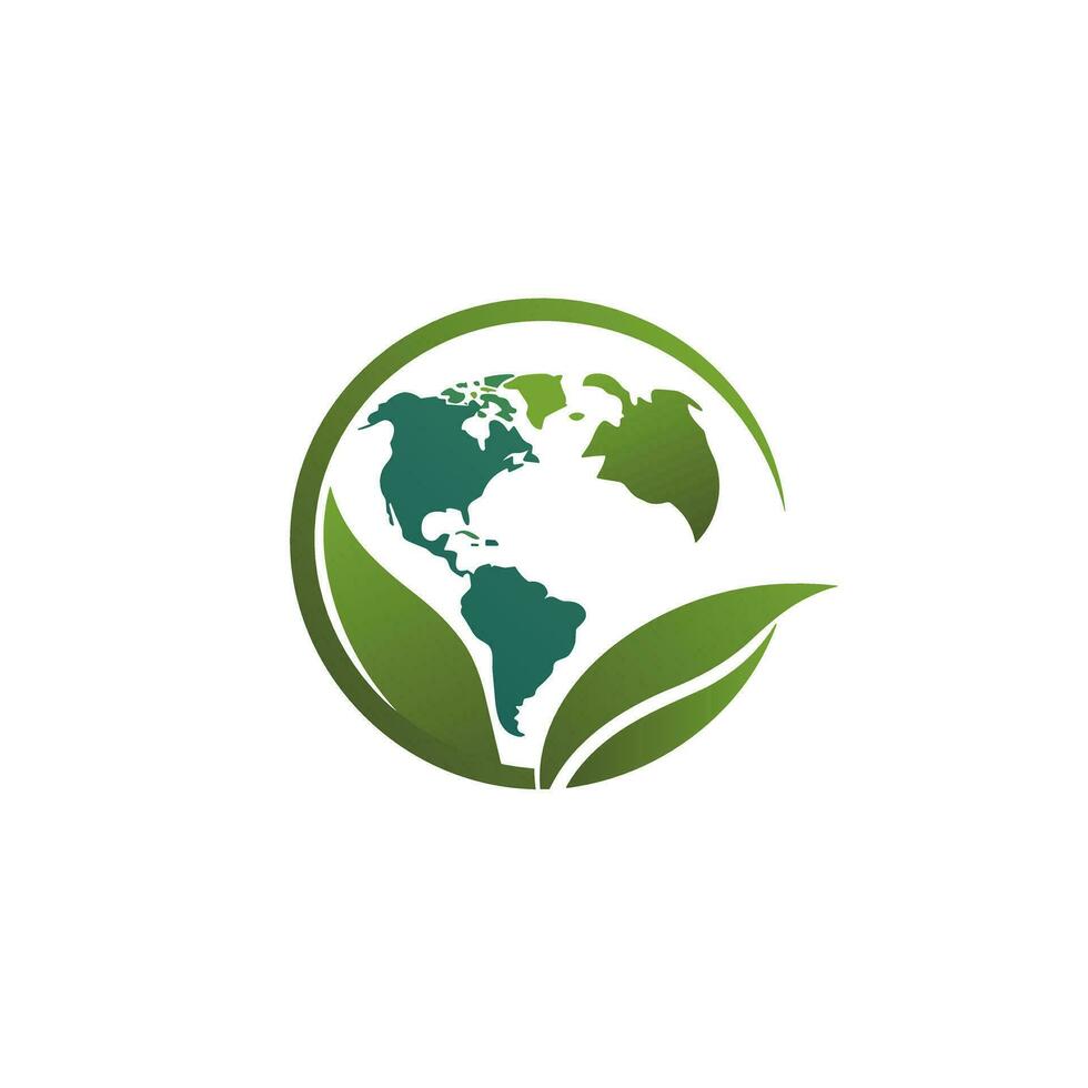 AI generated Electric utility company gradient line logo. Planet with leaves simple icon. Sustainable business value. Design element. Ai art for corporate branding vector