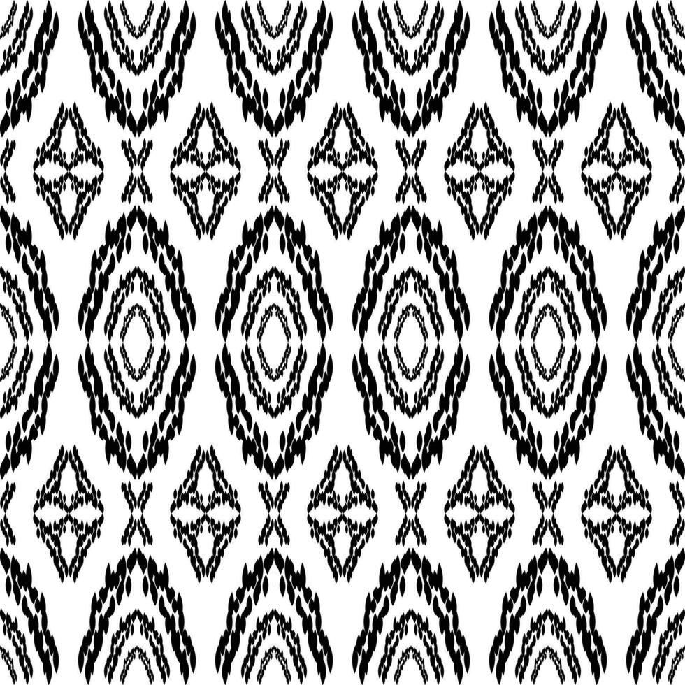 Seamless abstract ethnic pattern with ikat style. Oriental tribal
