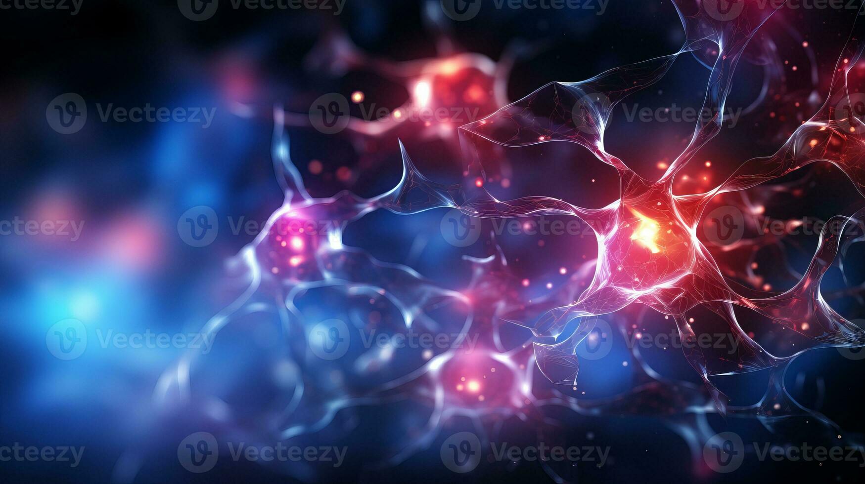 AI generated Neural connections in the brain. Cognitive functions. Cortical structure. Nervous activity. photo