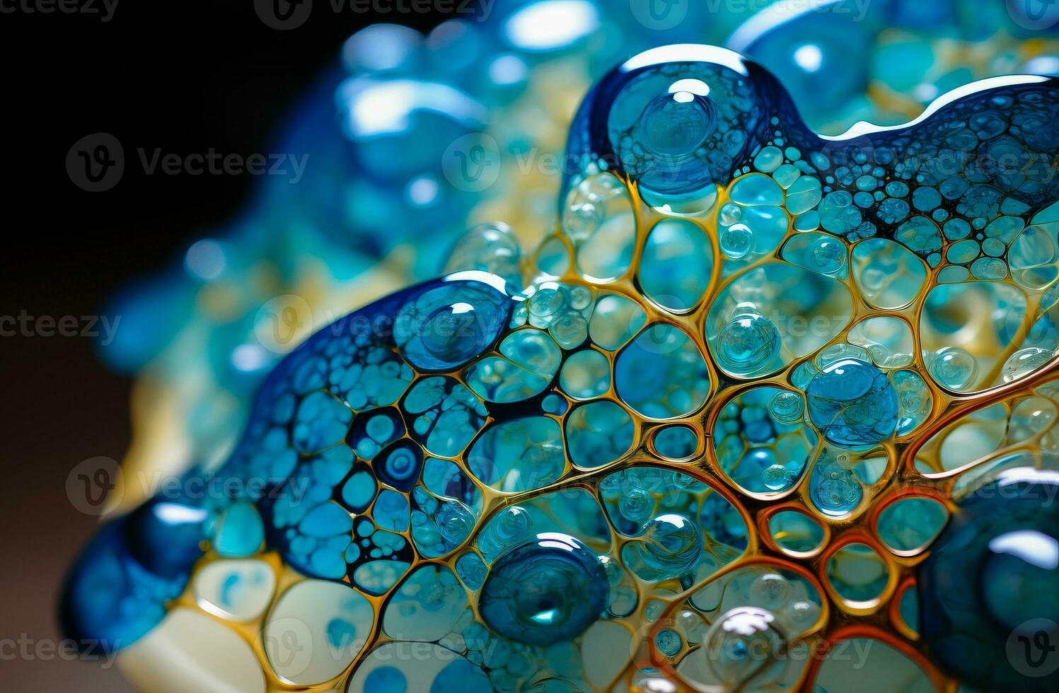 AI generated Forward-looking colored scene featuring a glass molecule representation. Graceful abstract background with molecular formations. photo