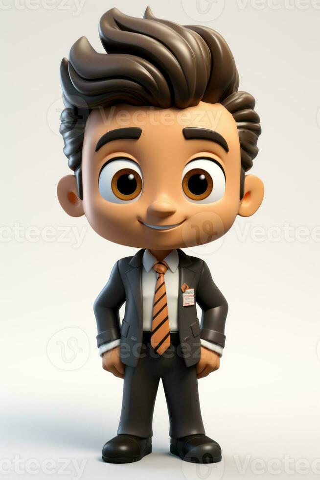 AI generated Businessman, boss, director, office worker. In the style of a 3D cartoon character. photo