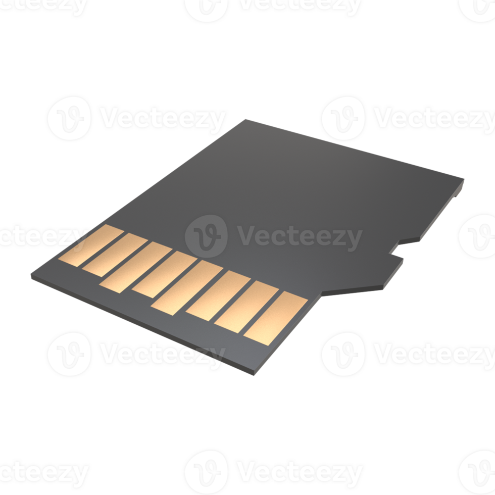 3D SD Memory Card Rendering - Digital Storage in Vivid Detail png