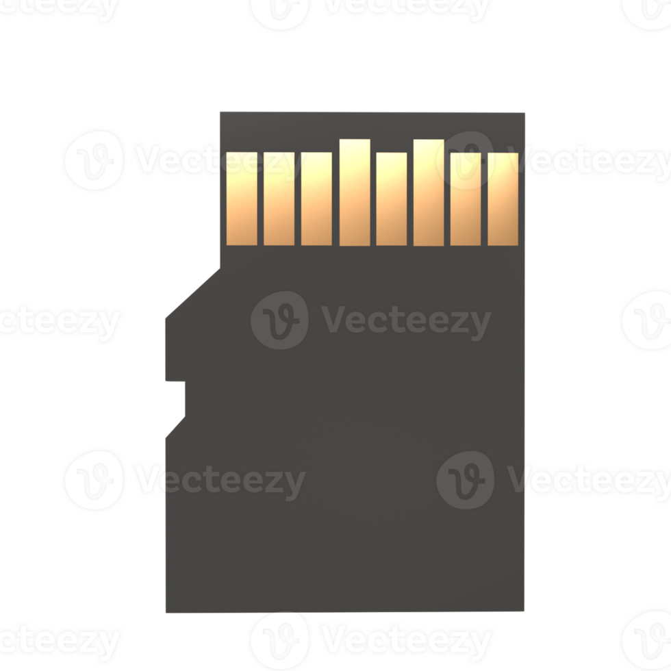 3D SD Memory Card Rendering - Digital Storage in Vivid Detail png