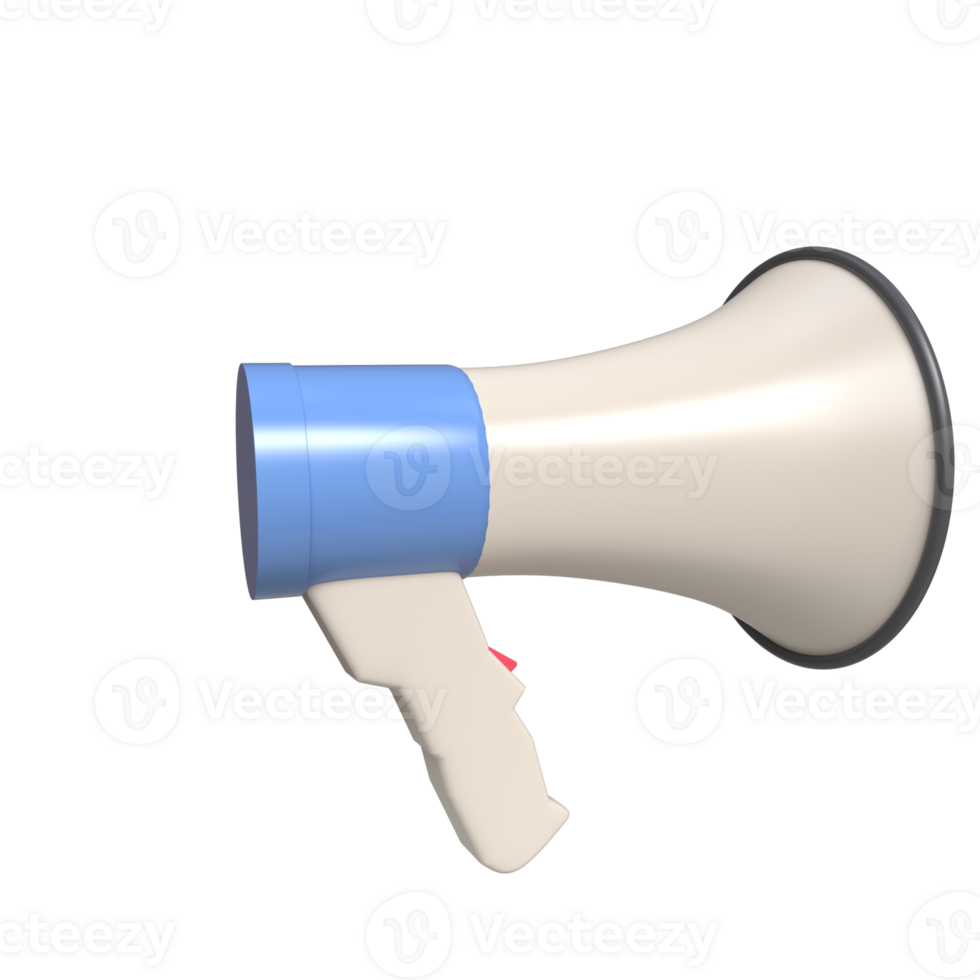 3D Realistic Megaphone Rendering - Amplify Your Message png