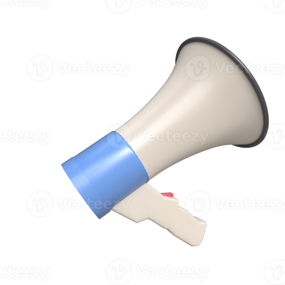 3D Realistic Megaphone Rendering - Amplify Your Message png