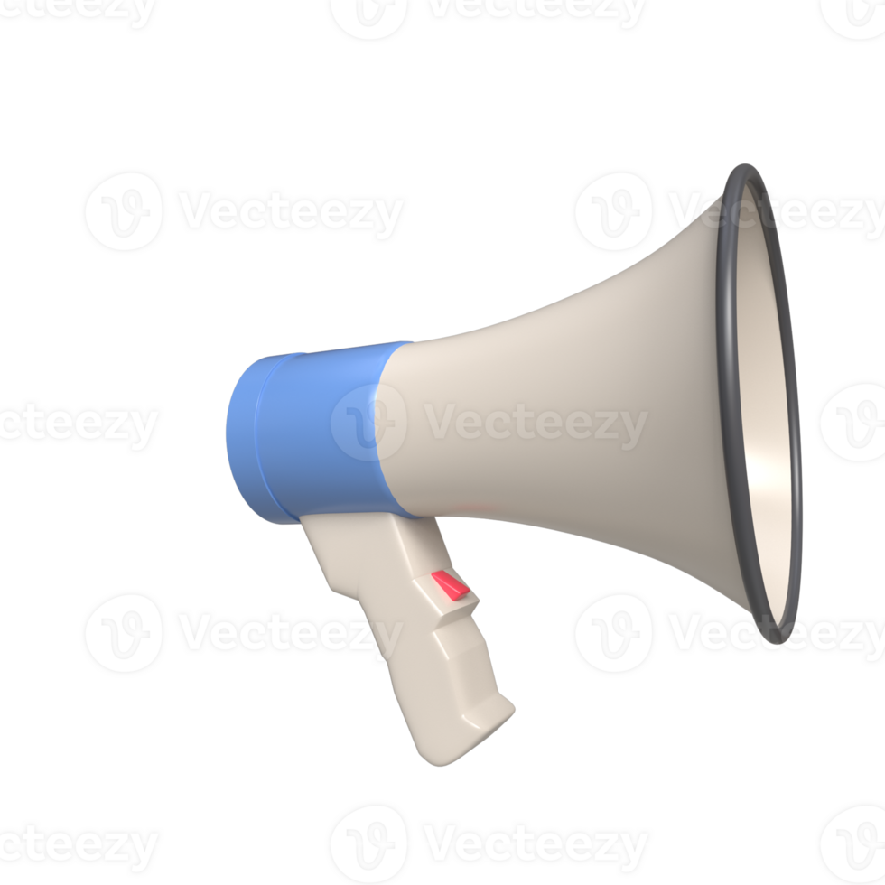 3D Realistic Megaphone Rendering - Amplify Your Message png
