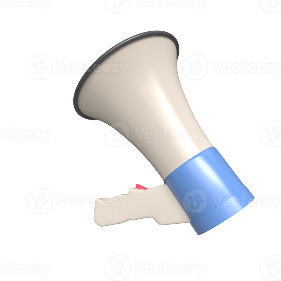 3D Realistic Megaphone Rendering - Amplify Your Message png