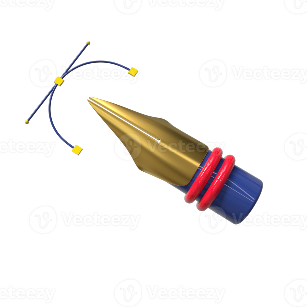 Realistic 3D Pen Tool - Precision Instrument for Digital Art png