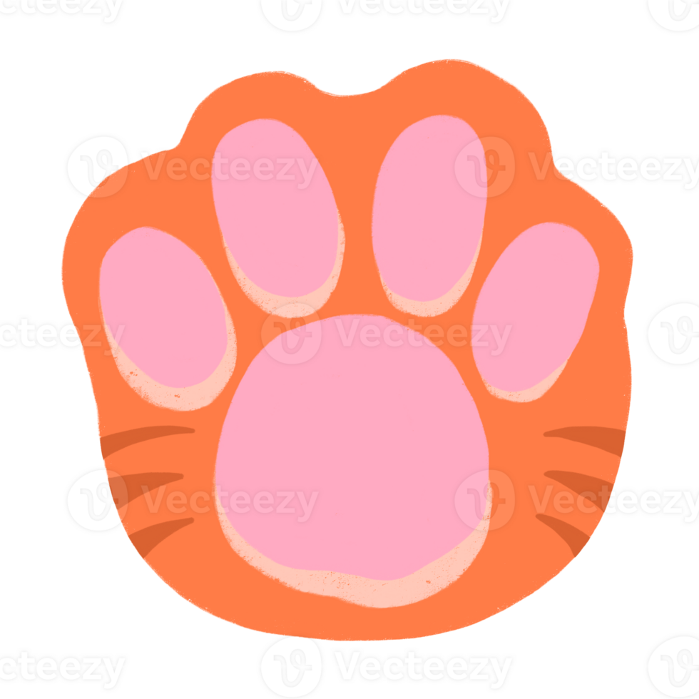 Cat Paw Cartoon illustration Orange Tabby Cat Paw png