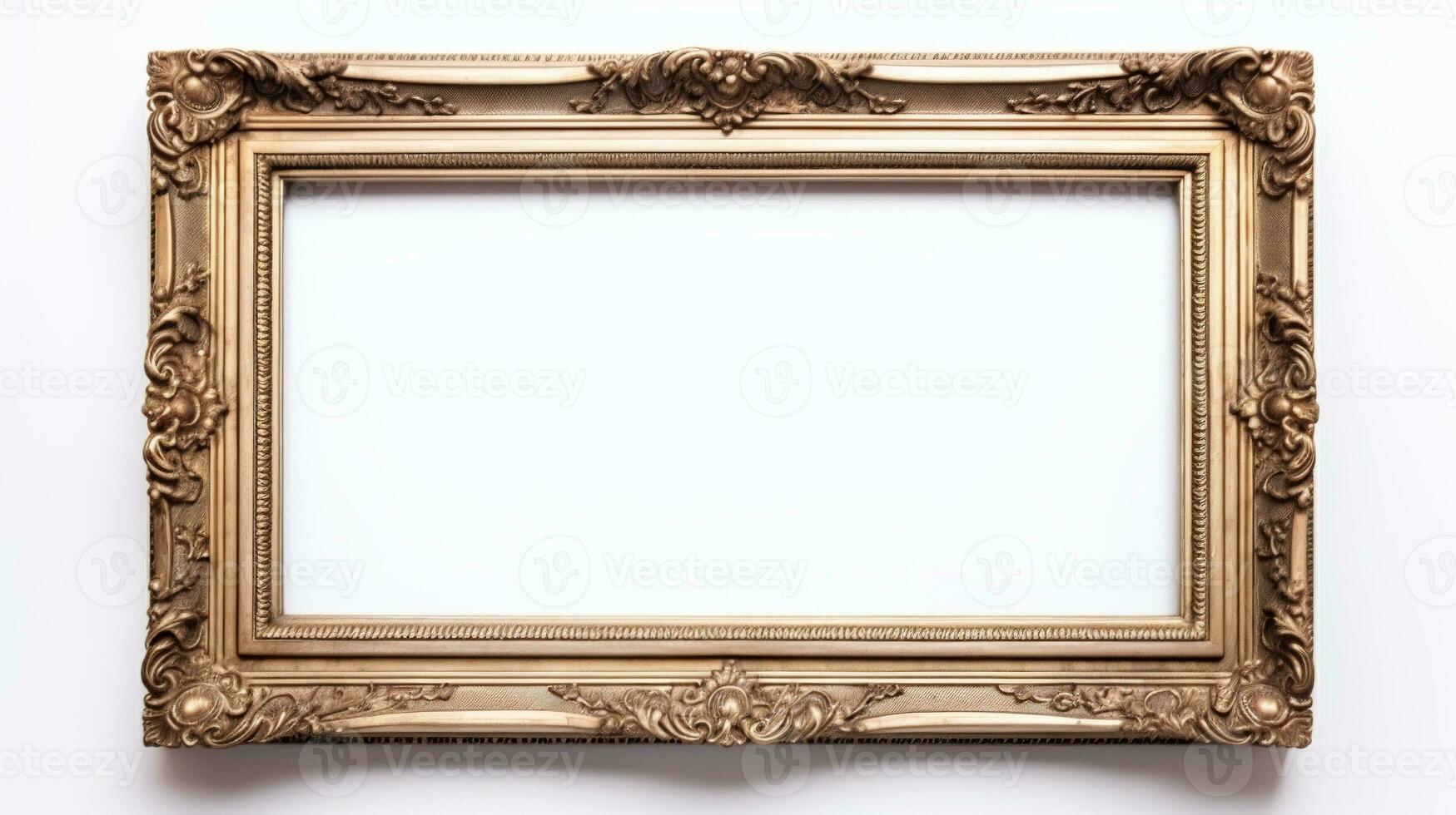 AI generated Antique Picture Frame Isolated on the White Background photo