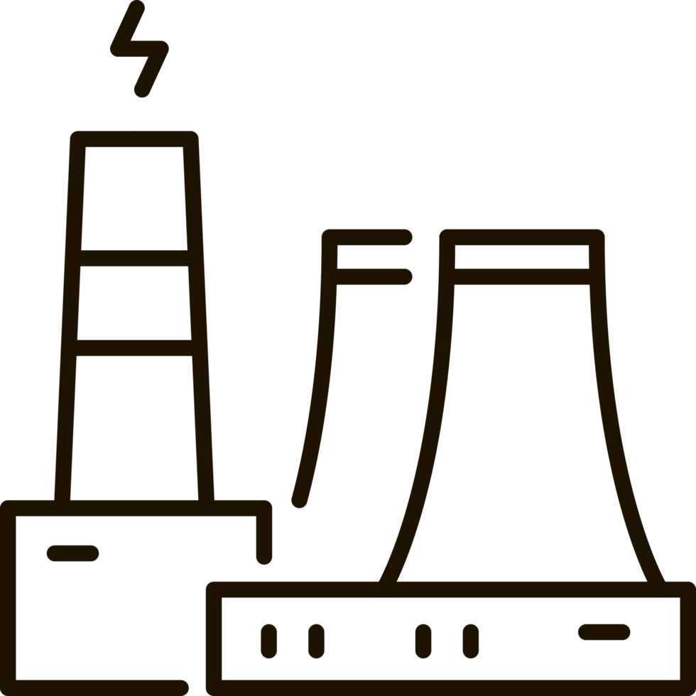 nucléaire énergie ligne icône symbole illustration png