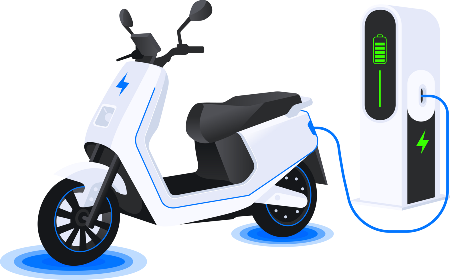 elétrico motocicleta tecnologia objeto ilustração png