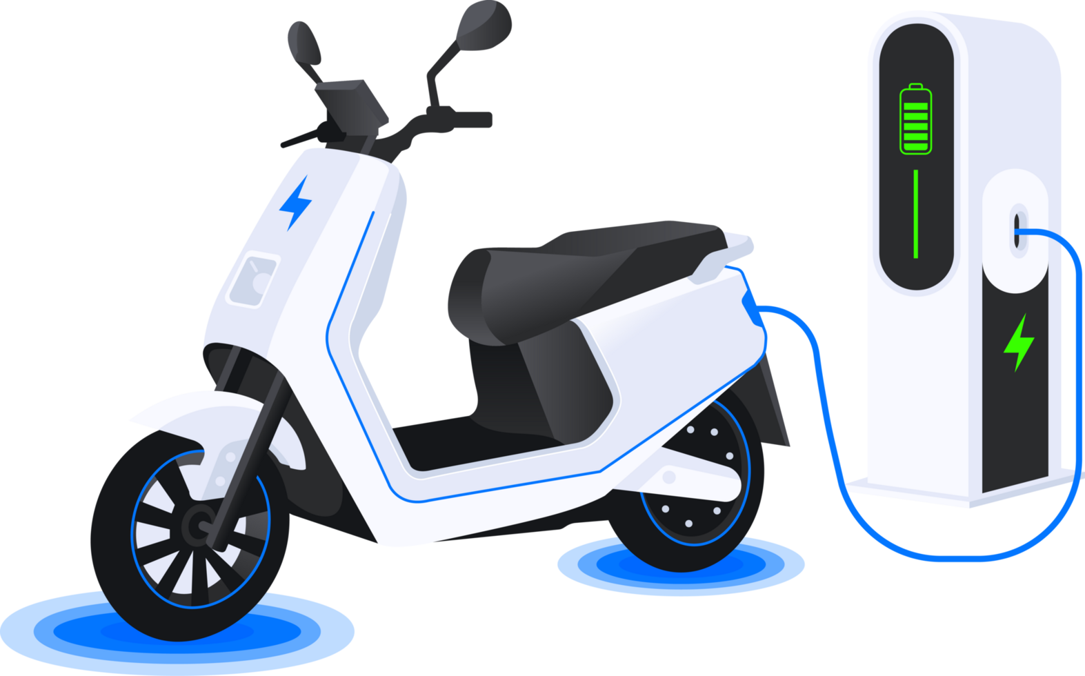 Electric Motorcycle Technology Object Illustration png