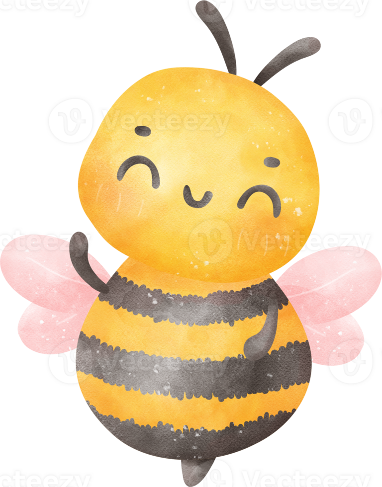 Cute Honey bee watercolor png