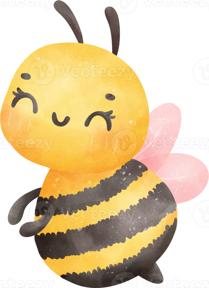 Cute Honey bee watercolor png